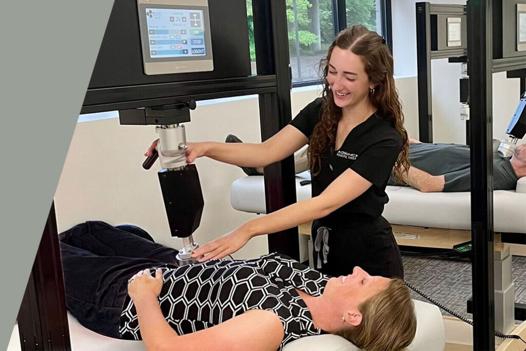 Woman Receiving Robotic Therapy